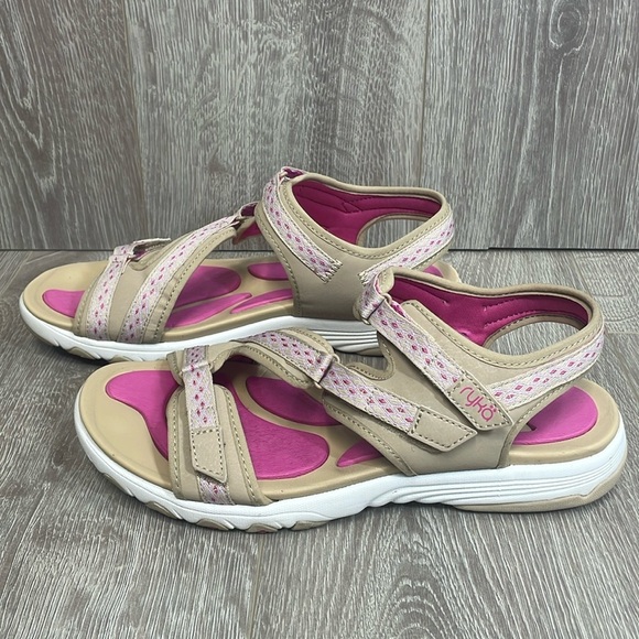 Ryka Ginger Adjustable Faux Leather Comfort Hiking Sport Sandals 10M - Picture 1 of 13